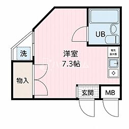 平池マンション ワンルームの間取図画像