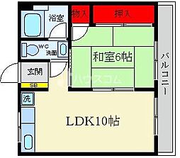 香南レジデンス 1LDKの間取図画像
