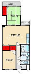 リバーサイド仁和寺 2LDKの間取図画像
