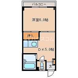 田代ハイツ 1DKの間取図画像