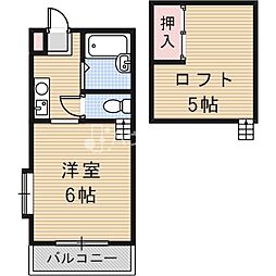 フォーレストヌカタ 1Kの間取図画像