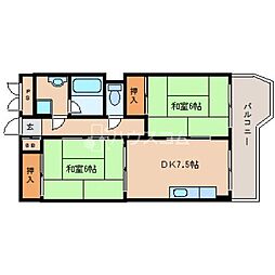 栄良ビル 2LDKの間取図画像