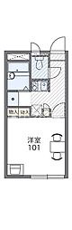 レオパレス国守 1Kの間取図画像
