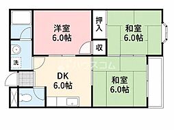 シャトーMO2 3DKの間取図画像