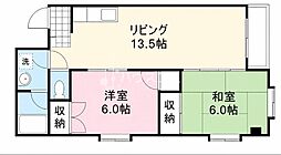 シャトーMO2 2LDKの間取図画像