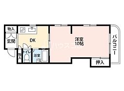 シャトウミユキ 1DKの間取図画像