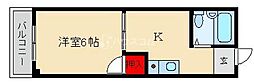 プレアール蔀屋本町 1DKの間取図画像