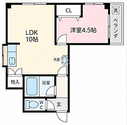 コーポヤマキ20 1LDKの間取図画像