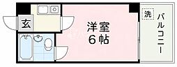 香里さくらハイツ3 1Kの間取図画像