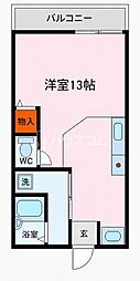 香里さくらハイツ3 ワンルームの間取図画像