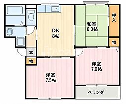 MクレールB 3DKの間取図画像