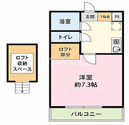 レオパレス南野口 1Kの間取図画像
