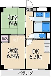 M'プラザ楠根壱番館 2DKの間取図画像