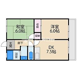 マンション光 2DKの間取図画像