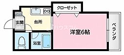 スタジオM 1Kの間取図画像