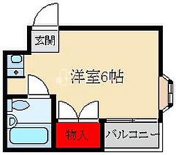アクティ大和10 ワンルームの間取図画像