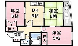 プレアール寝屋川秦町 3DKの間取図画像