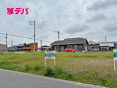 外観：【A区画】建築条件なし！更地引渡し！ご希望のハウスメーカーをご利用できます！汐田小学校まで徒歩約10分の距離でお子様の通学も安心です！