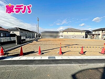 外観：【1号棟】建築予定地です。 ・4LDK ・LDK17帖 ・全居室収納完備 ・ファミリークローゼット ・パントリー ・駐車場2台可