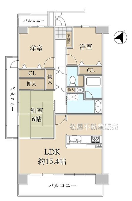 3LDK※図面と現況に相違ある場合には現況優先とします。