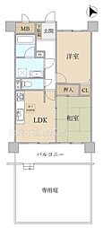ライオンズマンション豊橋牧野町 2LDKの間取図画像