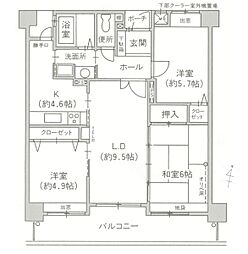 ナビシティトヨハシ 3LDKの間取図画像