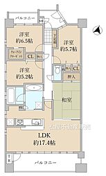 ダイアパレス向山緑地 3SLDKの間取図画像