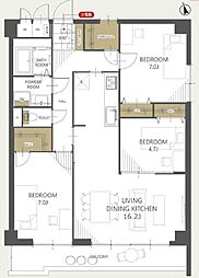 シャンボール豊橋 3LDKの間取図画像