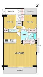 ピュアライフ潮崎 2LDKの間取図画像
