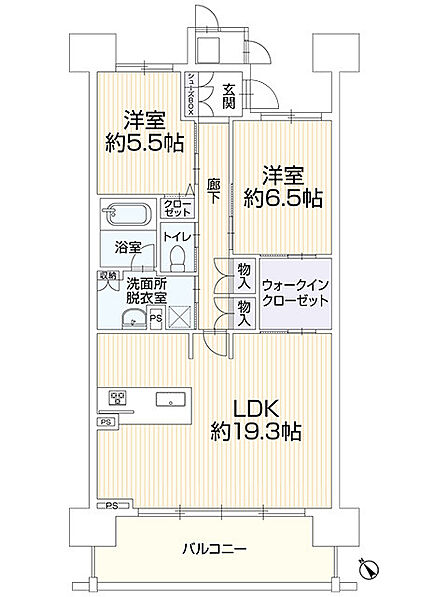 2LDK 間取り