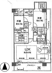 キャンファーローレルタワー豊橋 3LDKの間取図画像