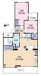杉並和泉ハイム 2LDKの間取図画像