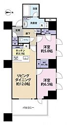 ウエリス新宿早稲田の森 2LDKの間取図画像