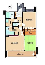 クリオ世田谷上祖師谷壱番館 2LDKの間取り