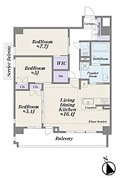 リストレジデンス目黒本町 3LDKの間取図画像