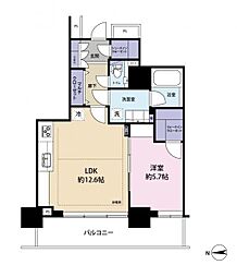 ベイクレストタワー 1LDKの間取図画像