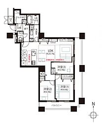 西戸山タワーホウムズノースタワー 3LDKの間取図画像