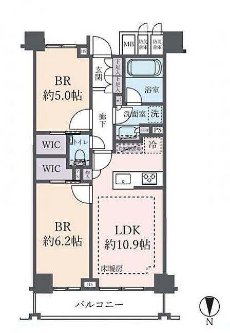 2LDK 間取り