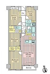 THEパームス西戸山 2SLDKの間取図画像