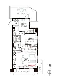 エス・バイ・エルマンション信濃町 2LDKの間取図画像