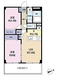 マートルコート東中野 2LDKの間取図画像