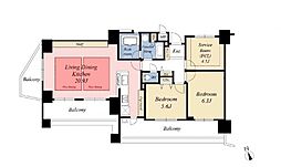 センチュリーハイツ品川戸越 2SLDKの間取図画像