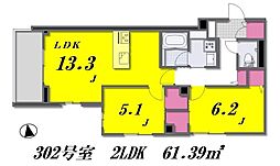 ShaMaison グランデ板橋 2LDKの間取図画像