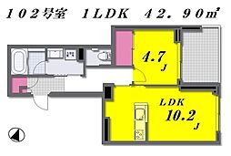 maison de franc～メゾン ド フラン～ 1LDKの間取図画像