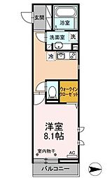 シエルメール 1Kの間取図画像