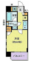 ソアブール池上 1Kの間取図画像