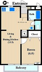 ＷＡＫＯ 1階1LDKの間取り