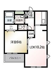 サニークレスト 1LDKの間取図画像