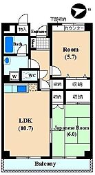 グランシャリオ 2LDKの間取図画像