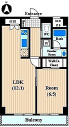 第2ユタカマンション 1LDKの間取図画像